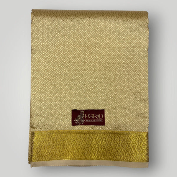 Horad Premium Art Silk Gold Emboss Shirt Material + Dhoti ( 2 in 1)