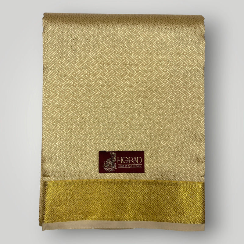 Horad Premium Art Silk Gold Emboss Shirt Material + Dhoti ( 2 in 1)
