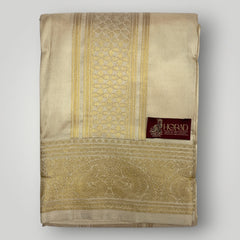 Horad Premium Art Silk Gold Emboss Shirt Material + Dhoti ( 2 in 1)