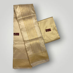 Horad Premium Art Silk Gold Emboss Shirt Material + Dhoti ( 2 in 1)