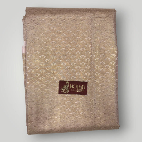 Horad Premium Art Silk Double Warp Rose Gold Shirt Material + Dhoti (2 in 1)