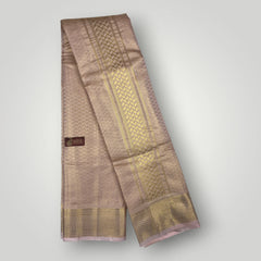 Horad Premium Art Silk Double Warp Rose Gold Shirt Material + Dhoti (2 in 1)