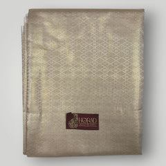 Horad Premium Art Silk Double Warp Light Gold Shirt Material + Dhoti (2 in 1)