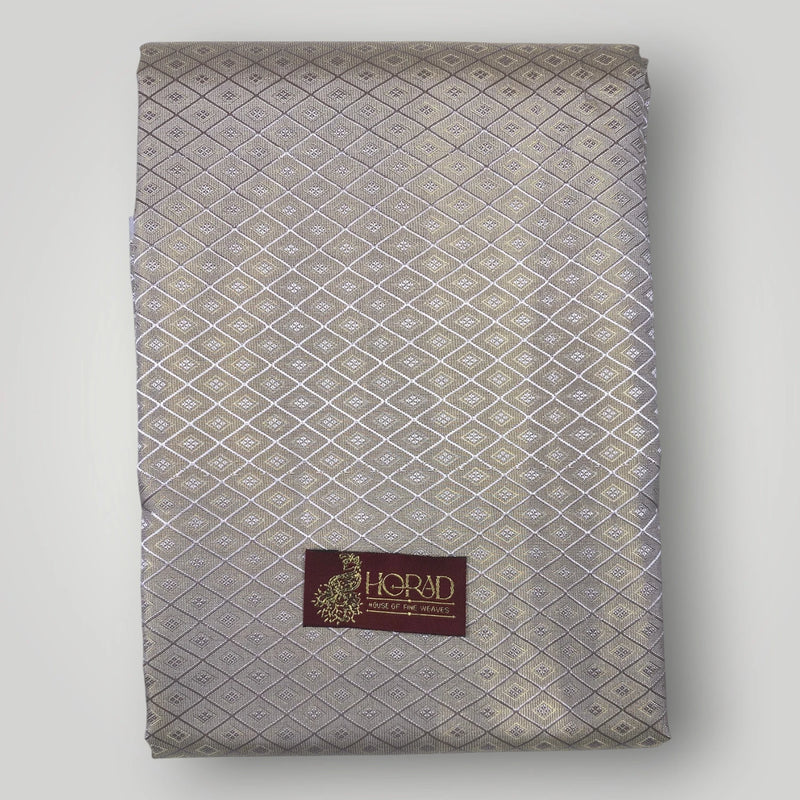 Horad Premium Art Silk lavender Double Warp Shirt Material + Dhoti (2 in 1)