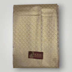 Horad Premium Art Silk Double Light Gold Emboss Warp Shirt Material + Dhoti (2 in 1)