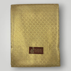 Horad Premium Art Silk Double Dark Gold Emboss Warp Shirt Material + Dhoti (2 in 1)