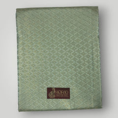 Horad Premium Art Silk Double Pista Green Emboss Warp Shirt Material + Dhoti (2 in 1)