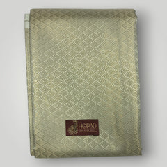 Horad Premium Art Silk Double FIR.Green Emboss Warp Shirt Material + Dhoti (2 in 1)