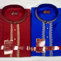 Horad Premium Art Silk Color Embroidery Kurta + Dhoti