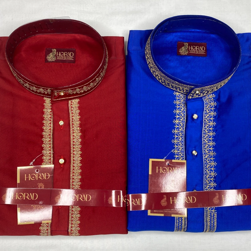Horad Premium Art Silk Color Embroidery Kurta + Dhoti