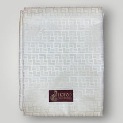 Horad Premium Art Silk Cream Emboss Shirt Material+Dhoti