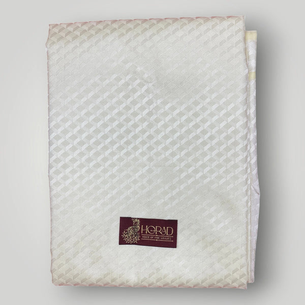 Horad Premium Art Silk Cream Emboss Shirt Material+Dhoti