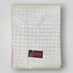 Horad Premium Art Silk Cream Emboss Shirt Material+Dhoti