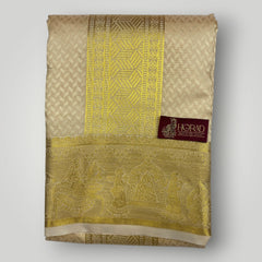 Horad Premium Art Silk Gold Emboss Shirt Material+Dhoti ( 2 in 1)
