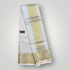 Horad Premium Art Silk Gold Emboss Shirt Material+Dhoti ( 2 in 1)