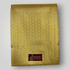 Horad Premium Art Silk Tissue Double Warp Dark Gold Emboss Shirt Material + Dhoti (2 in 1)