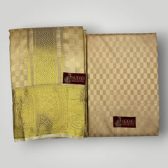 Horad Premium Art Silk Gold Emboss Shirt Material+Dhoti ( 2 in 1)