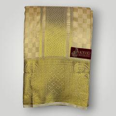 Horad Premium Art Silk Gold Emboss Shirt Material+Dhoti ( 2 in 1)