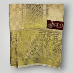 Horad Premium Art Silk Gold Emboss Shirt Material+Dhoti ( 2 in 1)