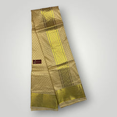 Horad Premium Art Silk Gold Emboss Shirt Material+Dhoti ( 2 in 1)