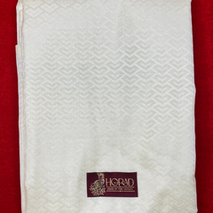 Horad Premium Art Silk Cream Emboss Shirt Material+Dhoti ( 2 in 1)
