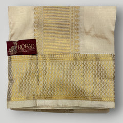 Horad Pure Silk Blend Gold Shirt Material + Dhoti ( 2 in 1 )