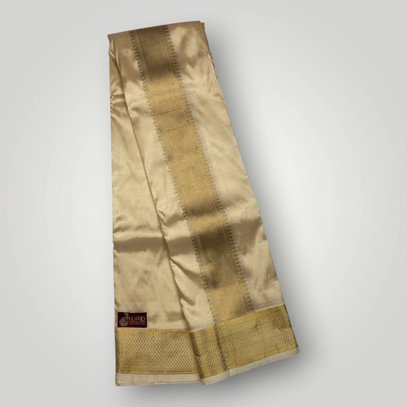 Horad Pure Silk Blend Gold Shirt Material + Dhoti ( 2 in 1 )