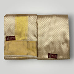 Horad Pure Silk Blend Gold Emboss Shirt Material + Dhoti