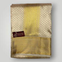 Horad Pure Silk Blend Gold Emboss Shirt Material + Dhoti