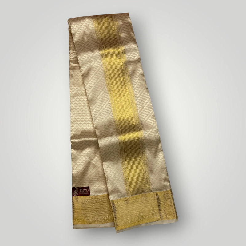 Horad Pure Silk Blend Gold Emboss Shirt Material + Dhoti