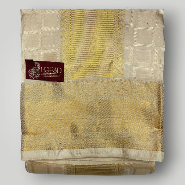 Horad Pure Silk Blend Gold Emboss Shirt Material + Dhoti ( 2 in 1 )
