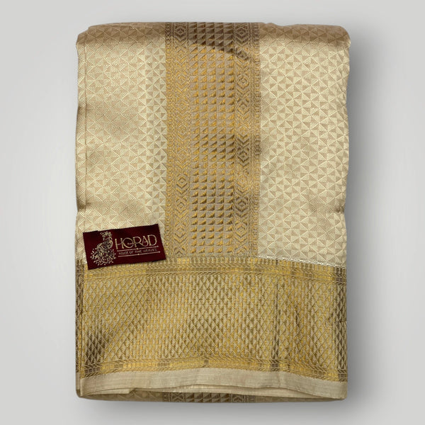 Horad Pure Silk Blend Gold Emboss Shirt Material + Dhoti ( 2 in 1 )