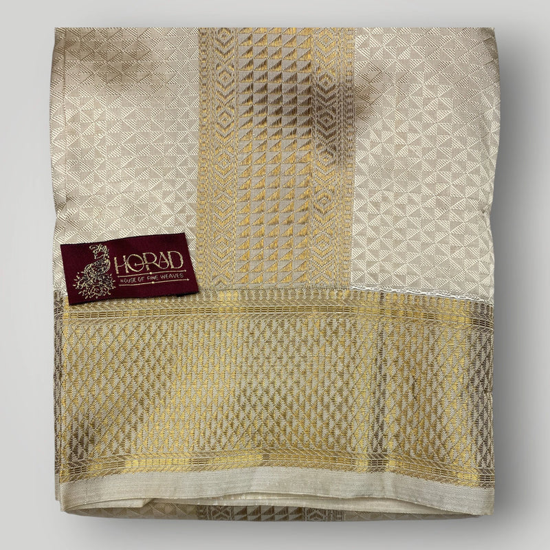 Horad Pure Silk Blend Gold Emboss Shirt Material + Dhoti ( 2 in 1 )