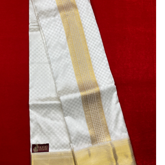 Horad Pure Silk Blend Cream Shirt Material + Dhoti ( 2 in 1 )
