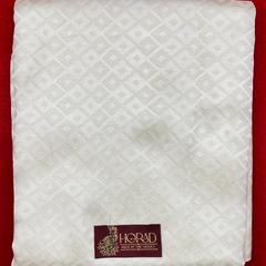Horad Pure Silk Blend Cream Emboss Border Shirt Material + Dhoti ( 2 in 1 )