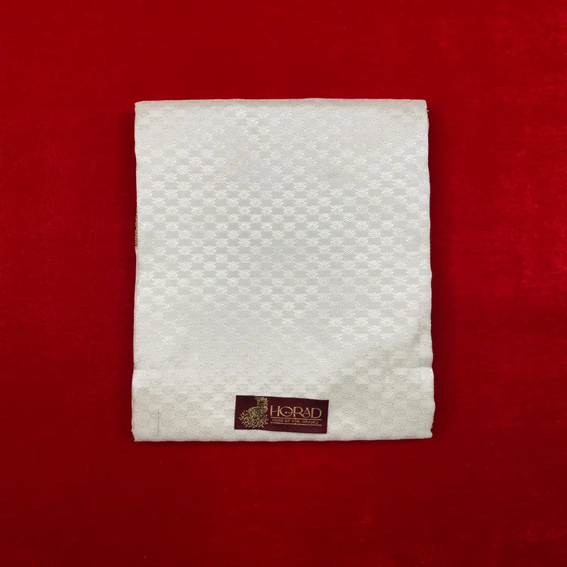 Horad Pure Silk Blend Cream Emboss Shirt Material + Dhoti ( 2 in 1 )