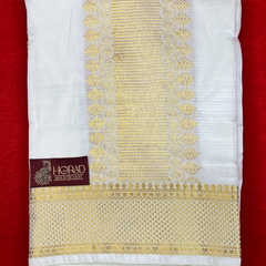 Horad Pure Silk Blend Cream Shirt Material + Dhoti ( 2 in 1 )