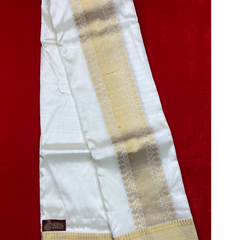 Horad Pure Silk Blend Cream Shirt Material + Dhoti ( 2 in 1 )