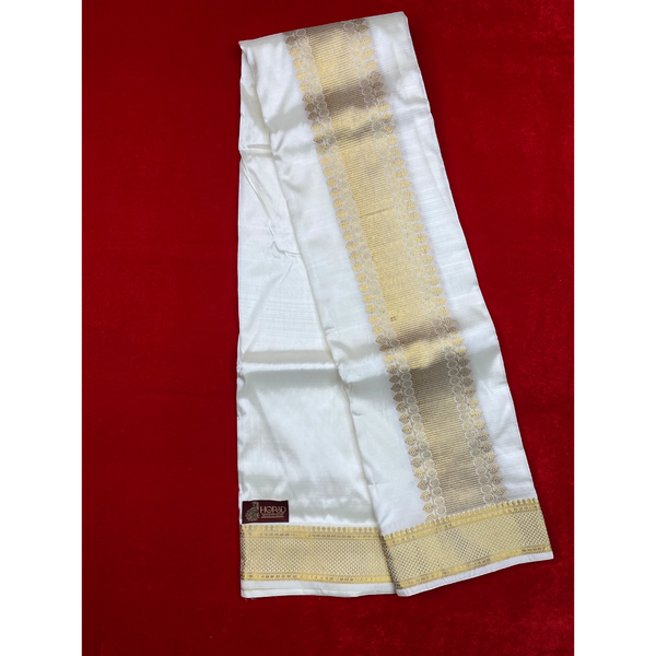 Horad Pure Silk Blend Cream Shirt Material + Dhoti ( 2 in 1 )