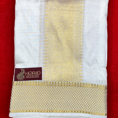 Horad Pure Silk Blend Cream Shirt Material + Dhoti ( 2 in 1 )