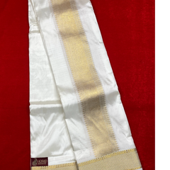 Horad Pure Silk Blend Cream Shirt Material + Dhoti ( 2 in 1 )