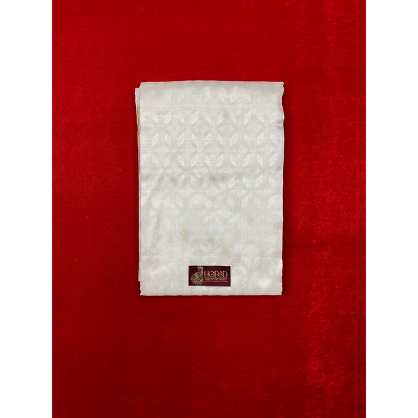 Horad Pure Silk Blend Cream Emboss Shirt Material + Dhoti ( 2 in 1 )