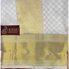 Horad Pure Silk Blend Cream Emboss Shirt Material + Dhoti ( 2 in 1 )