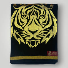 Horad Cotton Black Tiger Print Dhoti Gold