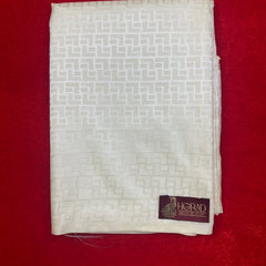 Horad Premium Art Silk Cream Emboss Shirt Material+Dhoti ( 2 in 1)