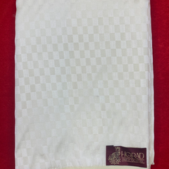 Horad Premium Art Silk Cream Emboss Elephant Shirt Material+Dhoti ( 2 in 1)