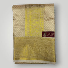 Horad Premium Art Silk Gold Emboss Shirt Material+Dhoti ( 2 in 1)