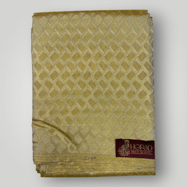 Horad Premium Art Silk  Tissue Gold Emboss Shirt Material+Dhoti ( 2 in 1)