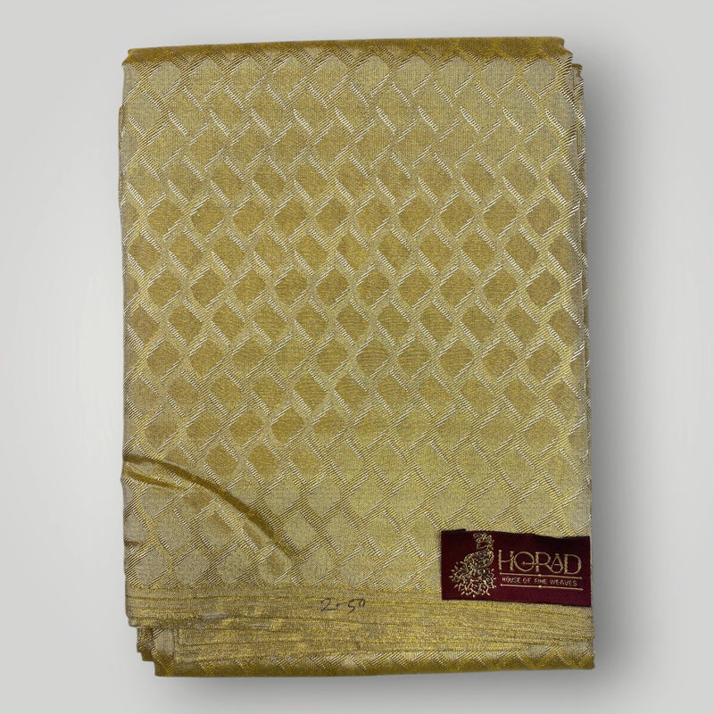Horad Premium Art Silk  Tissue Gold Emboss Shirt Material+Dhoti ( 2 in 1)