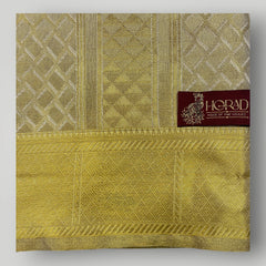 Horad Premium Art Silk  Tissue Gold Emboss Shirt Material+Dhoti ( 2 in 1)
